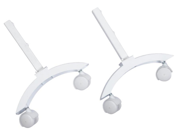 Комплект ножек Granit, Glassar белый с колесами